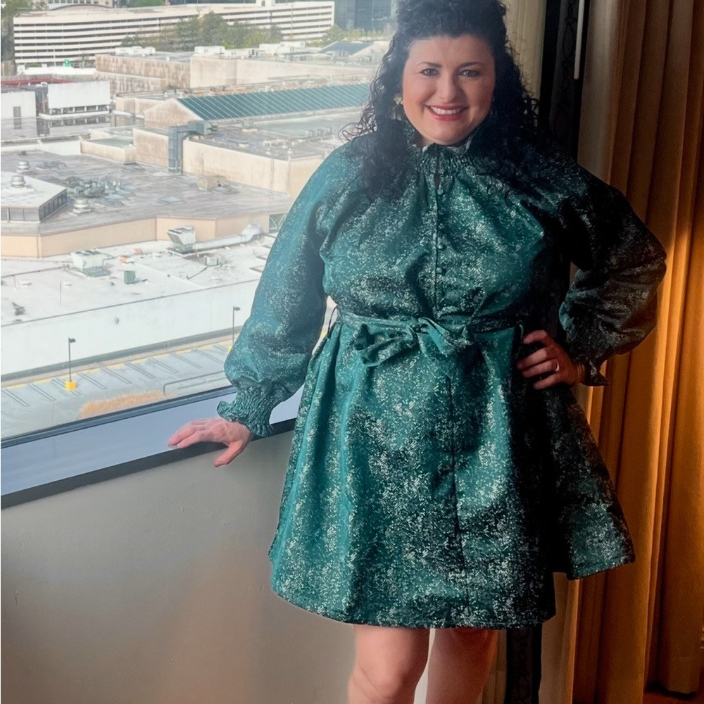 FRNCH Teal Long Sleeve Dress